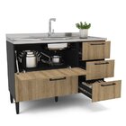 Balcão De Cozinha Para Pia 1 Porta Basculante 4 Gavetas 120cm