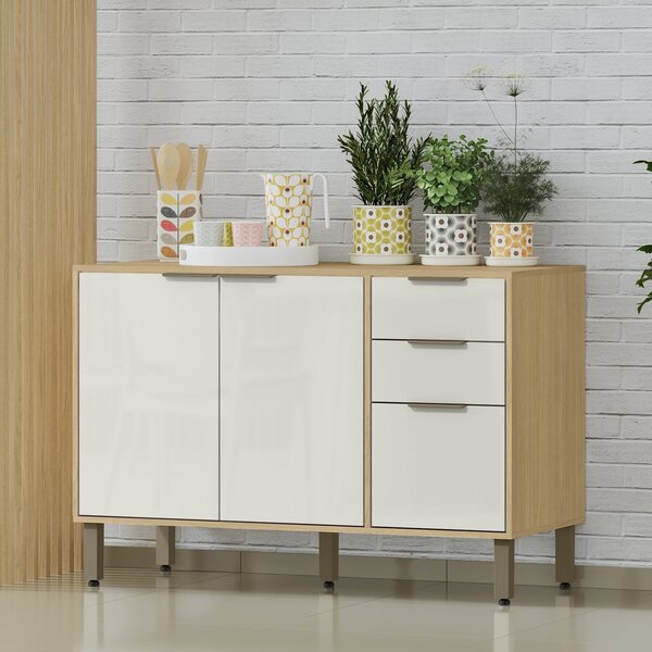 Balcão De Cozinha Para Pia 2 Gavetas Glória Castanho/off White