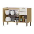 Balcão De Cozinha Para Pia 2 Gavetas Glória Castanho/off White