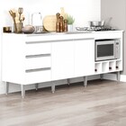 Balcão De Cozinha Para Pia 2 Portas 3 Gavetas Branco 2035 - S