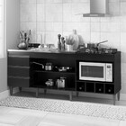 Balcão De Cozinha Para Pia 2 Portas 3 Gavetas Preto Tx 2035 -