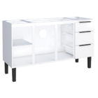 Balcão De Cozinha Para Pia 3 Gavetas Astorga Branco