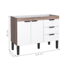 Balcão De Cozinha Para Pia 3 Gavetas Beruri Tamarindo Branco