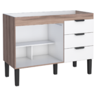 Balcão De Cozinha Para Pia 3 Gavetas Beruri Tamarindo Branco