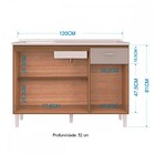 Balcão De Cozinha Para Pia 3 Portas 1 Gaveta Castanho/off Whi