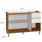 Balcão De Cozinha Para Pia 3 Portas 2 Gavetas Carvalho/off Wh