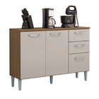 Balcão De Cozinha Para Pia 3 Portas 2 Gavetas Castanho/off Wh