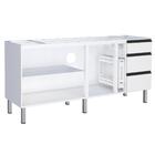 Balcão De Cozinha Para Pia 3 Portas Paranavaí Branco