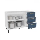 Balcão De Cozinha Para Pia Amara 2 Portas 3 Gavetas Branco/az