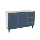 Balcão De Cozinha Para Pia Amara 2 Portas 3 Gavetas Branco/az