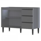 Balcão De Cozinha Para Pia Athena 2 Portas 3 Gavetas Itauba/o