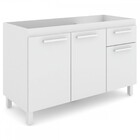 Balcão De Cozinha Para Pia Caroline 3 Portas 1 Gaveta Branco
