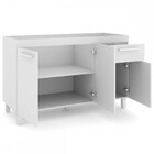 Balcão De Cozinha Para Pia Caroline 3 Portas 1 Gaveta Branco