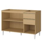 Balcão De Cozinha Para Pia Clara 3 Portas 2 Gavetas Atacama/b