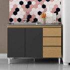 Balcão De Cozinha Para Pia Clara 3 Portas 2 Gavetas Atacama/g