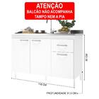 Balcão de Cozinha para Pia de 120cm Sem Tampo Suiça Fidelitá