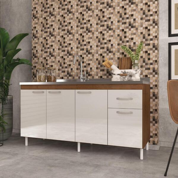 Balcão de Cozinha para Pia de 160cm Sem Tampo Suiça Fidelitá