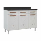 Balcão De Cozinha Para Pia Em Aço Mirage New 3 Portas 3 Gavet