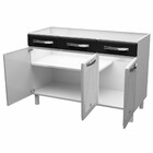 Balcão De Cozinha Para Pia Em Aço Star New 3 Portas 2 Gavetas