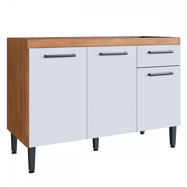 Balcão De Cozinha Para Pia Giovanna 3 Portas 1 Gaveta Freijó/