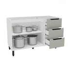 Balcão De Cozinha Para Pia Meena 2 Portas 3 Gavetas Branco/ve