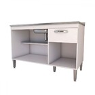 Balcão De Cozinha Para Pia Rayssa 3 Portas 1 Gaveta Branco -