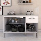 Balcão De Cozinha Para Pia Rayssa 3 Portas 1 Gaveta Branco -