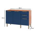 Balcão De Cozinha Para Pia Sálvia 2 Portas 3 Gavetas Freijó/a