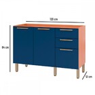 Balcão De Cozinha Para Pia Sálvia 2 Portas 3 Gavetas Freijó/a