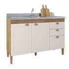 Balcão De Cozinha Para Pia Viena 3 Portas 2 Gavetas Natura/of