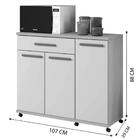 Balcão De Cozinha Parati 3 Portas 1 Gaveta Cinamomo Off White