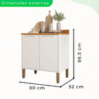 Balcão De Cozinha Paris Com Tampo 2 Pt Branco