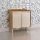 Balcão De Cozinha Paris Com Tampo 2 Pt Carvalho E Off White