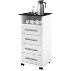 Balcão De Cozinha Pequeno 4 Gavetas 1 Nicho Branco Açaí Passe