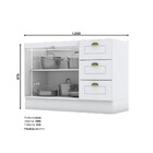 Balcão de Cozinha Pia 120 Cm 2 Portas 3 Gavetas Amy Casa 812