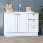 Balcão de Cozinha Pia 120 Cm 2 Portas 3 Gavetas Amy Casa 812