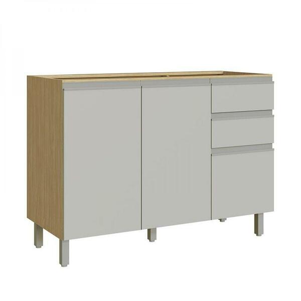 Balcão De Cozinha Pia Paris 2 Portas 3 Gavetas Em Mdf