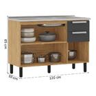 Balcão De Cozinha Porto Triplo Itatiaia Com Pia Inox 1,20m Fr