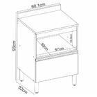Balcão De Cozinha Proença 60cm 1 Porta E 1 Gaveta Com Tampo M