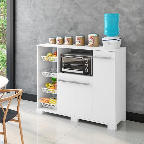 Balcao De Cozinha Quenia Branco Casa Mobilia