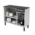 Balcão De Cozinha Rose 3 Portas 1 Gaveta Branco Com Preto - R