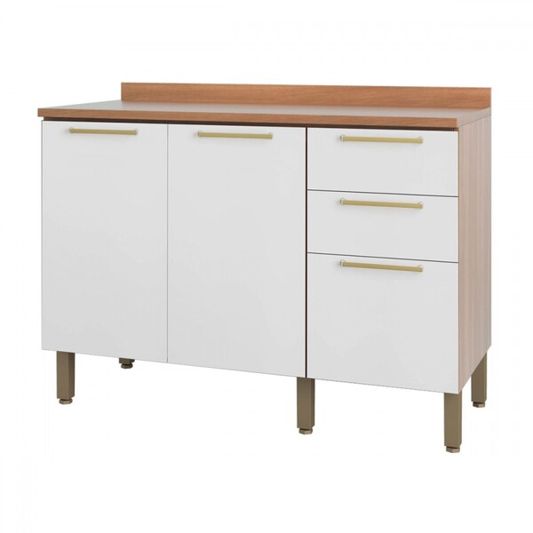 Balcão De Cozinha Salvia 2 Portas 3 Gavetas 908103-04 Freijo/