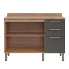 Balcão De Cozinha Sálvia 2 Portas 3 Gavetas Freijó/grafite -