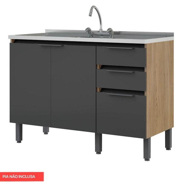 Balcão De Cozinha Sem Pia E Sem Tampo Organizador Multiuso 3