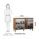 Balcão De Cozinha Sem Tampo 120cm 3 Portas 2 Gavetas Diana Lu