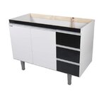 Balcão De Cozinha Sem Tampo 2 Portas 3 Gavetas 120cm Montebel