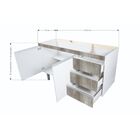 Balcão De Cozinha Sem Tampo 2 Portas 3 Gavetas  Branco/carval