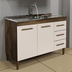 Balcão De Cozinha Sem Tampo 2 Portas 3 Gavetas Virtus Ypê/off