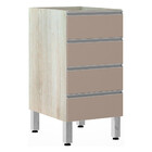 Balcão De Cozinha Sem Tampo 40cm 4 Gavetas Lis Luciane Móveis