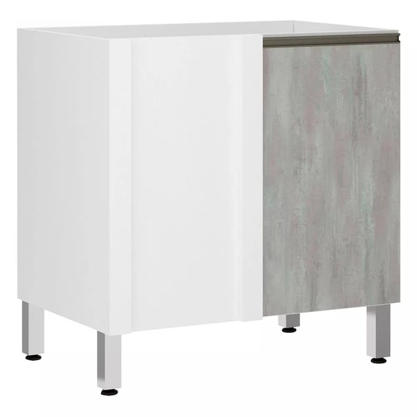 Balcão De Cozinha Sem Tampo Canto Reto 80cm 1 Porta Pérola Lu